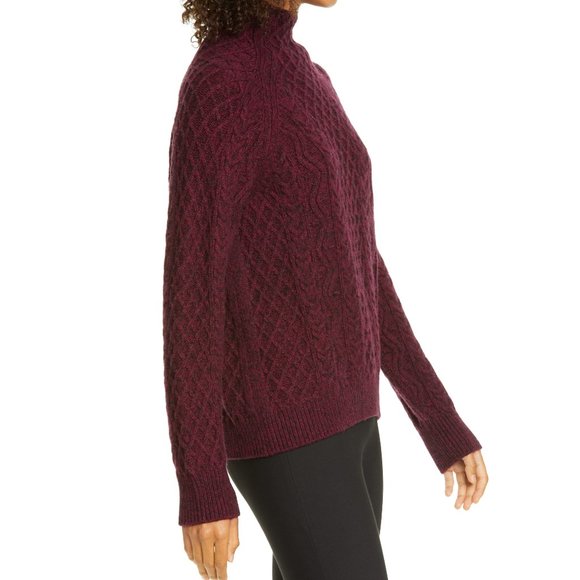 Vince Merino Cable Knit Turtleneck Sweater - Picture 4 of 13